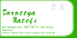 dorottya matefi business card